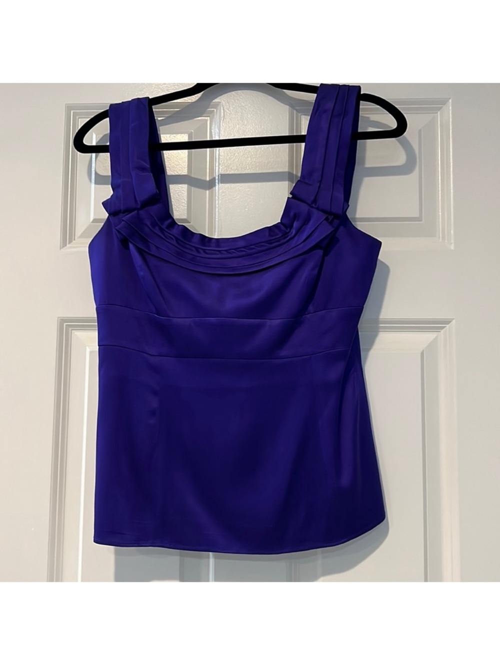 Tahari - Women’s Purple Pleated Strap Tank Top